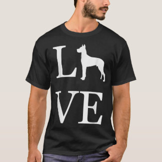 Camiseta I Love Great Dane Dog Lover White Graphic Design P