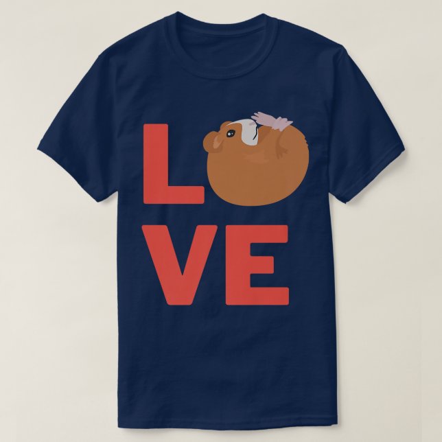 Camiseta I Love Guinea-Pig Cute Pet Owners and Animal Lover (Diseño del anverso)