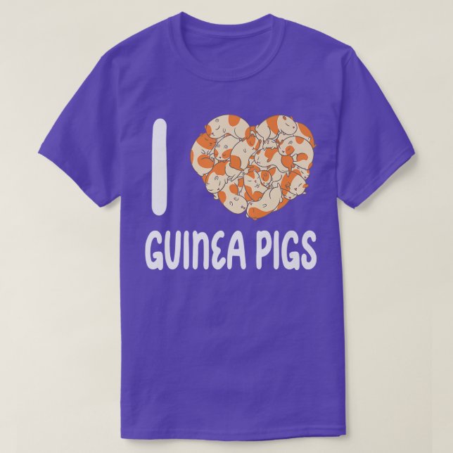 Camiseta I Love Guinea Pigs Pet Guinea Pig Animal Cute Love (Diseño del anverso)