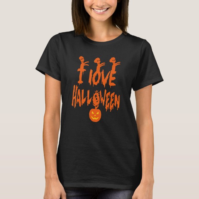 Camiseta i love halloween (Anverso)