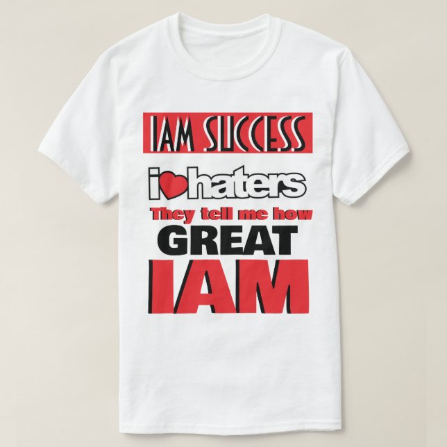 Camiseta I LOVE HATERS (Diseño del anverso)