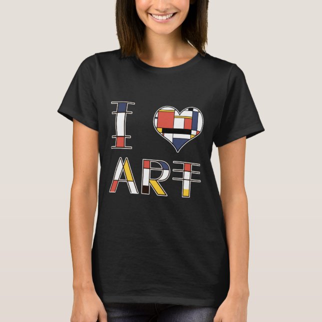 Camiseta I Love - Heart - Art elegante estilo neoplasticism (Anverso)