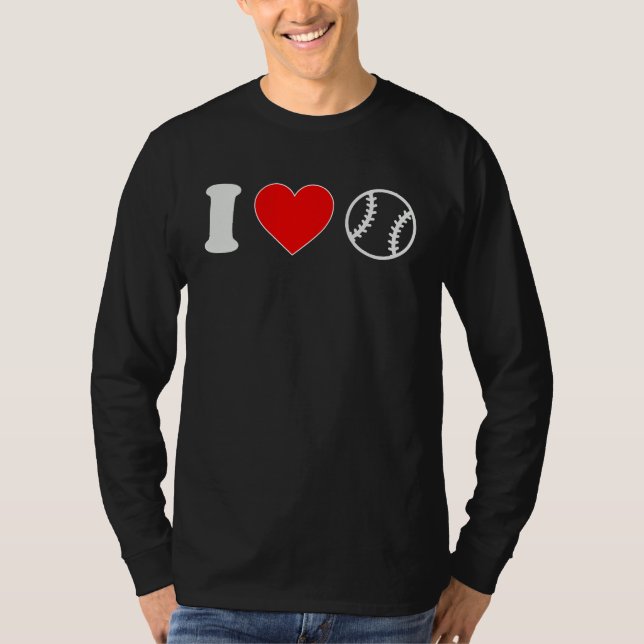 Camiseta I Love Heart Baseball Player Fan Coach Sports for  (Anverso)