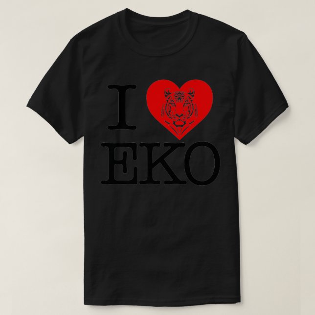 Camiseta I love heart EKO Tiger Gone But Not Forgotten Tige (Diseño del anverso)