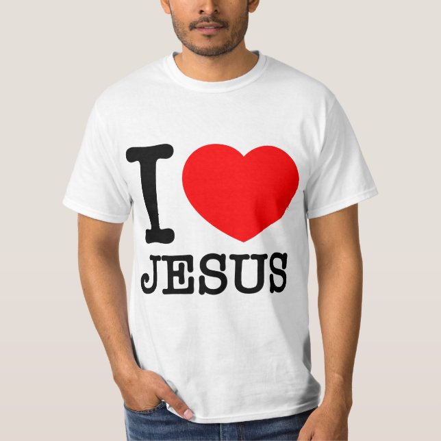 Camiseta I Love (Heart) Jesus - Red Heart Blak Tet  (Anverso)