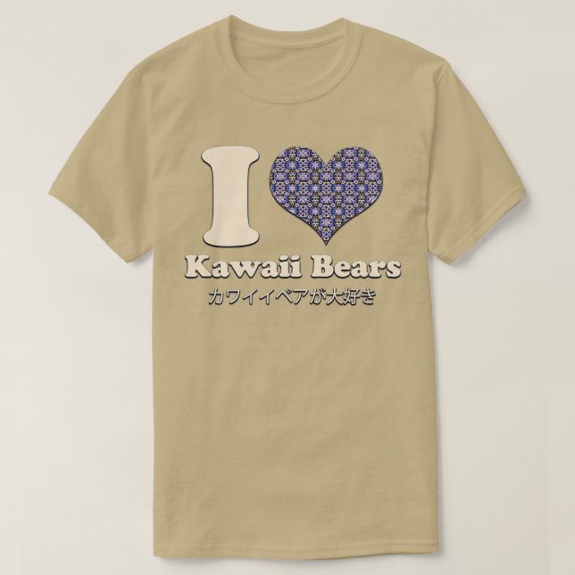 Camiseta I Love Heart Kawaii Bears Premium  (Diseño del anverso)