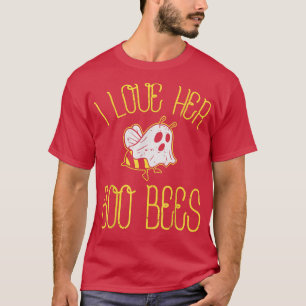 Camiseta I Love Her Boo Bees Couples Halloween Adult Costum