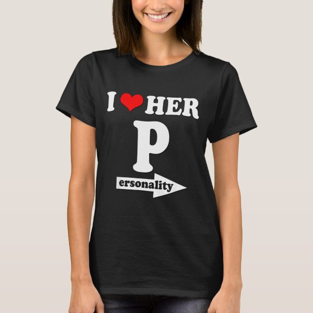 Camiseta I Love Her Ity Funny Valentine's Day Couple Matchi (Anverso)