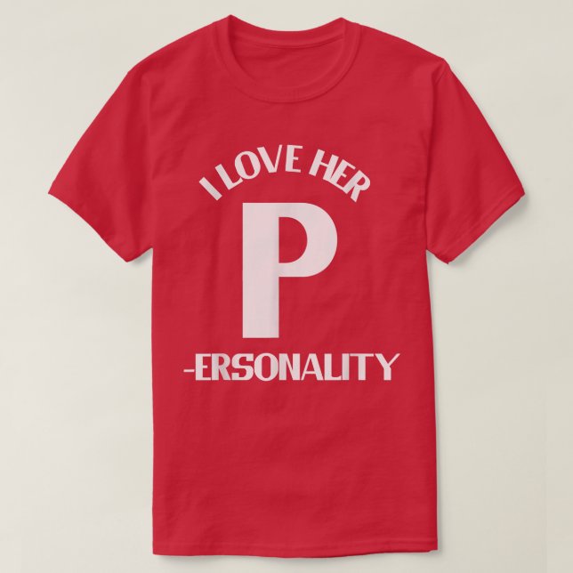 Camiseta I Love Her P I Love His D Couple Matching Saying  (Diseño del anverso)