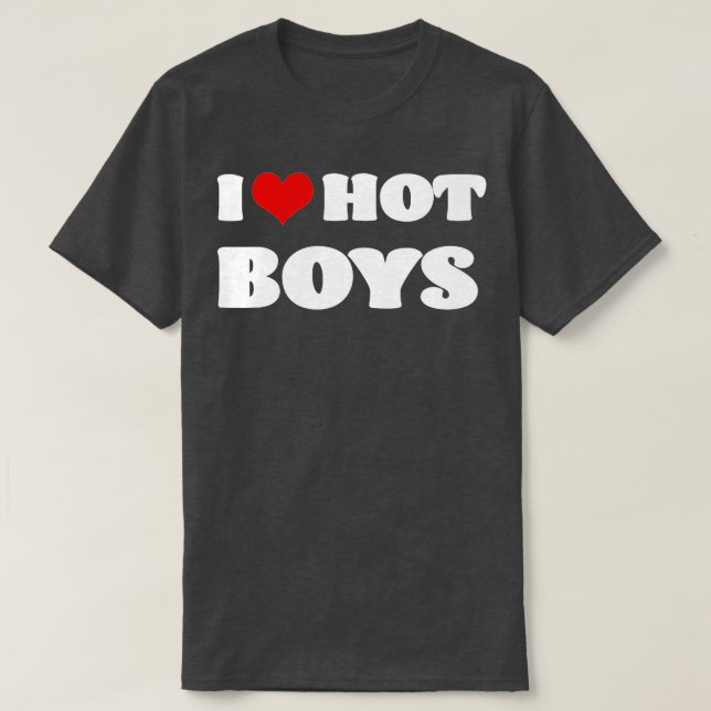 Camiseta I Love Hot Boys I Heart Hot Boys (Diseño del anverso)