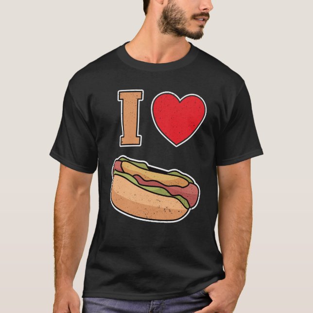 Camiseta I love hot dogs (Anverso)
