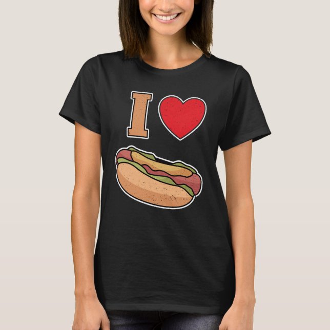 Camiseta I love hot dogs (Anverso)