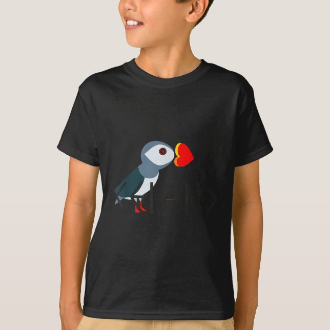 Camiseta I Love Iceland Puffin Icelandic Gift  (Anverso)