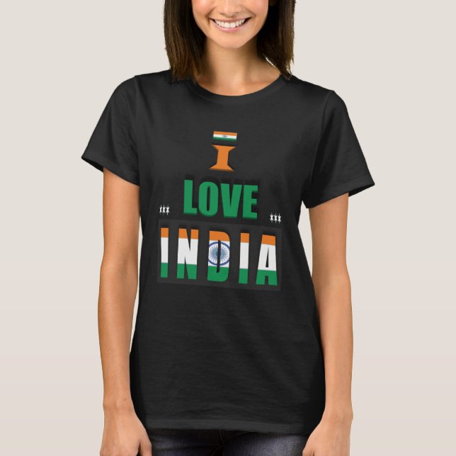 Camiseta I Love India Indian India Flag (Anverso)