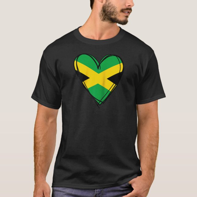 Camiseta I Love Jamaica Cool Jamaica Flag Heart Design Jama (Anverso)