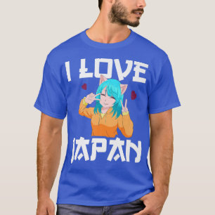 Camiseta I Love Japan Kawaii Neko Anime Girl Manga Otaku Wa