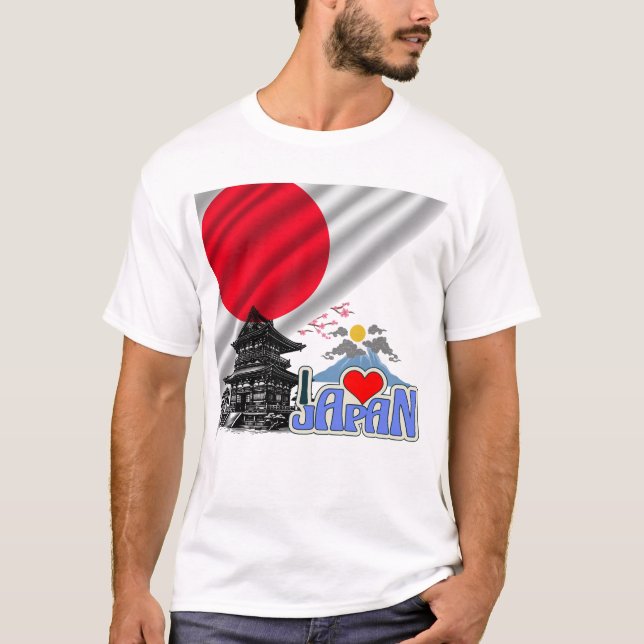 Camiseta I Love Japan – Spirit of the Rising Sun (Anverso)