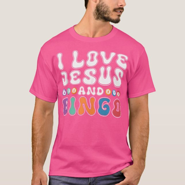 Camiseta I Love Jesus And Bingo Christian Cross Board Games (Anverso)