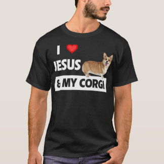 Camiseta I Love Jesus and My Corgi Christian Pet Parents We