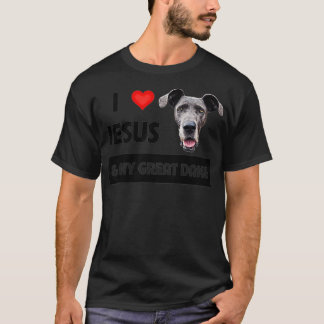 Camiseta I Love Jesus and My Great Dane Dog Mom and Dad Chr