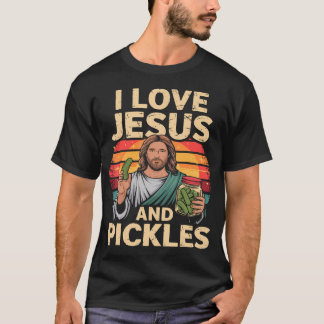 Camiseta I Love Jesus And Pickles Shirt Cucumber Jesus Pick