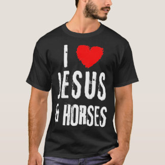 Camiseta I Love JESUS & HORSES, Christian Equestrian Pullov