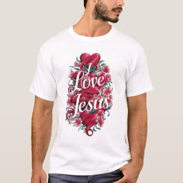 Camiseta I Love Jesus Religión Cristiana