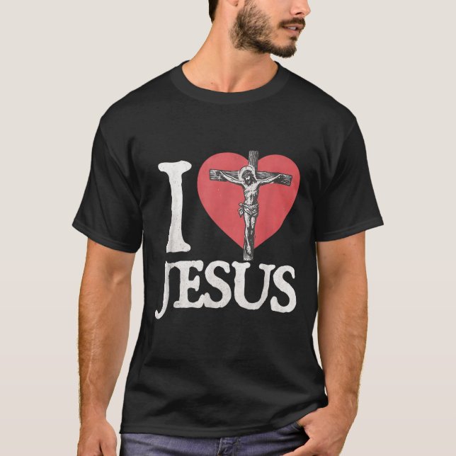 Camiseta I Love Jesus Retro Christian Religious For Men Wom (Anverso)