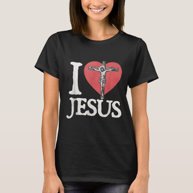 Camiseta I Love Jesus Retro Christian Religious For Men Wom (Anverso)