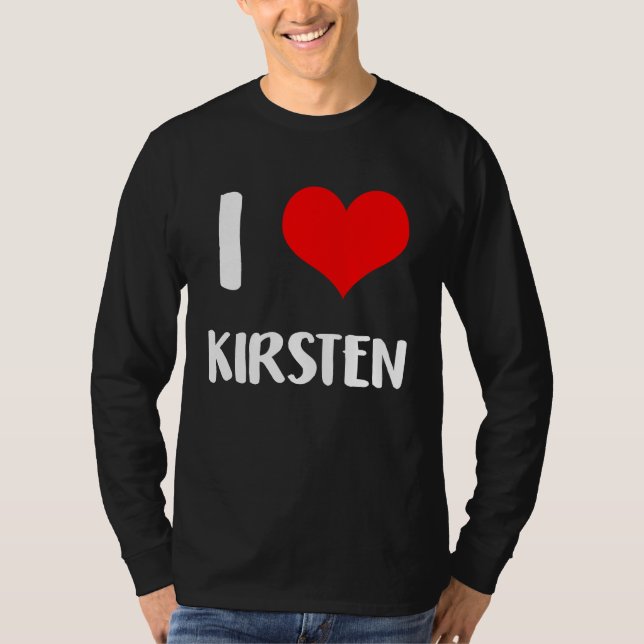 Camiseta I love KIRSTEN  valentine guy heart Anniversary 6 (Anverso)