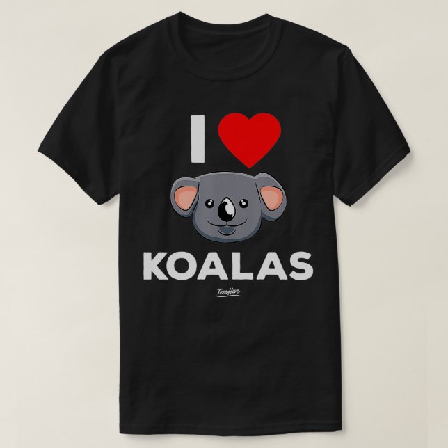 Camiseta I Love Koalas  I Heart Koalas  (Diseño del anverso)