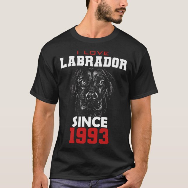 Camiseta I love labrador since 1993 (Anverso)
