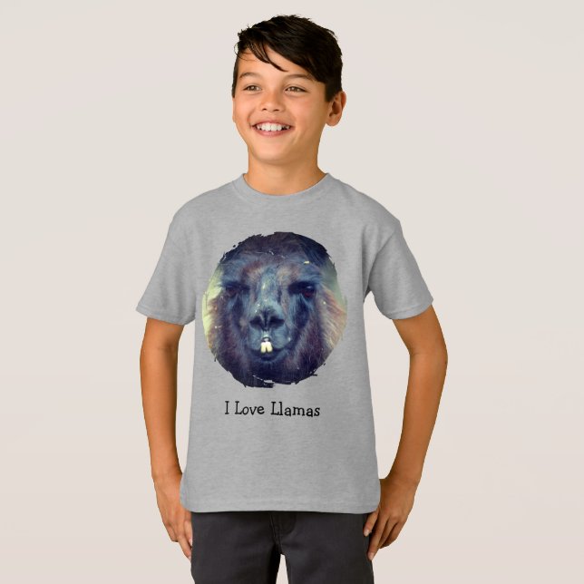 Camiseta I Love Llamas Farm Animal  (Anverso completo)