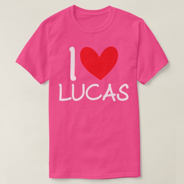 Camiseta I Love Lucas Name Personalized Men Guy BFF Friend  (Diseño del anverso)
