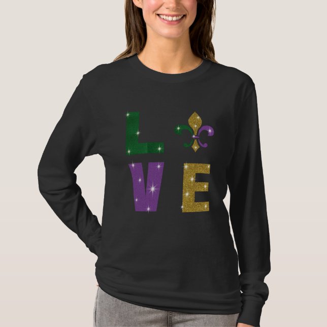 Camiseta I Love Mardi Gras Costume Mardi Gras Outfit For Gi (Anverso)