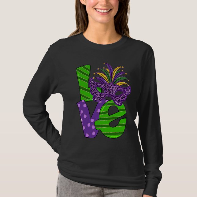 Camiseta I Love Mardi Gras  Mardi Gras  For Girls (Anverso)