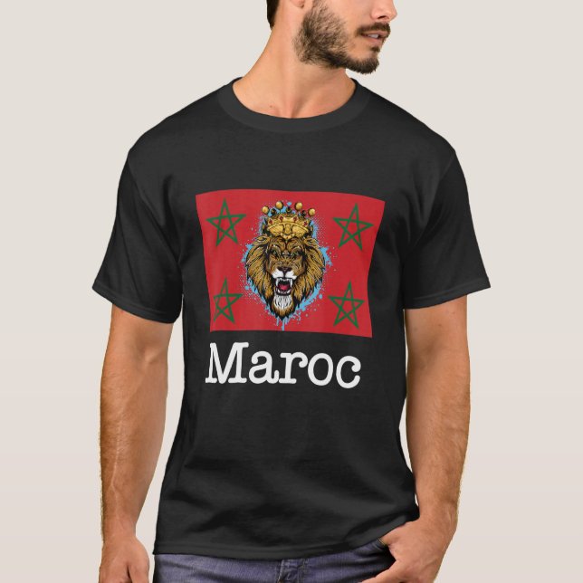 Camiseta I Love Maroc Cool Morocco Lions Illustration Graph (Anverso)