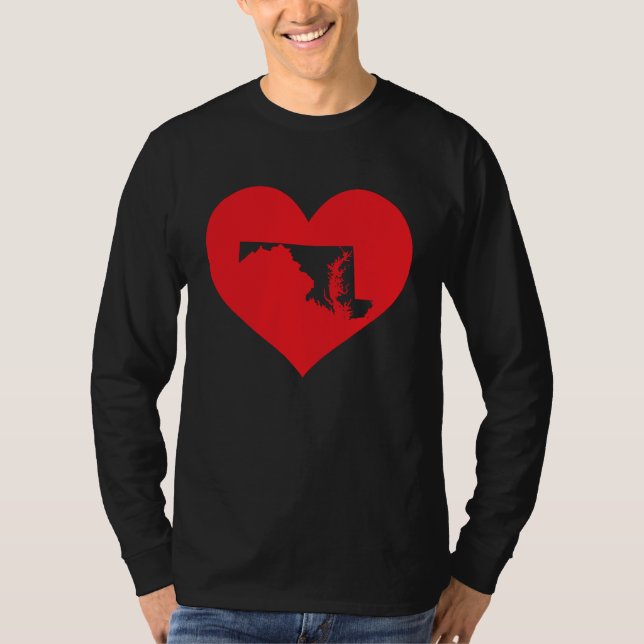 Camiseta I Love Maryland Heart  Resident State Pride (Anverso)