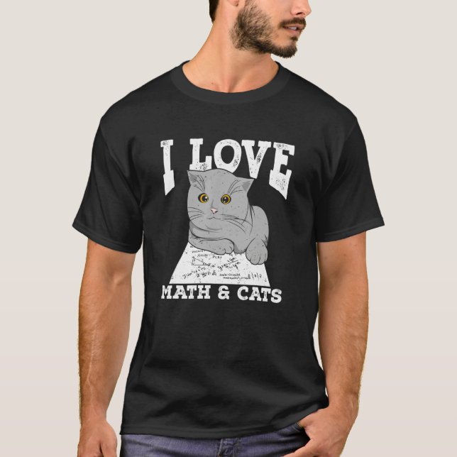 Camiseta I Love Math And Cats (Anverso)