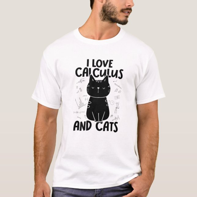 Camiseta I Love Math And Cats - Funny Calculus (Anverso)
