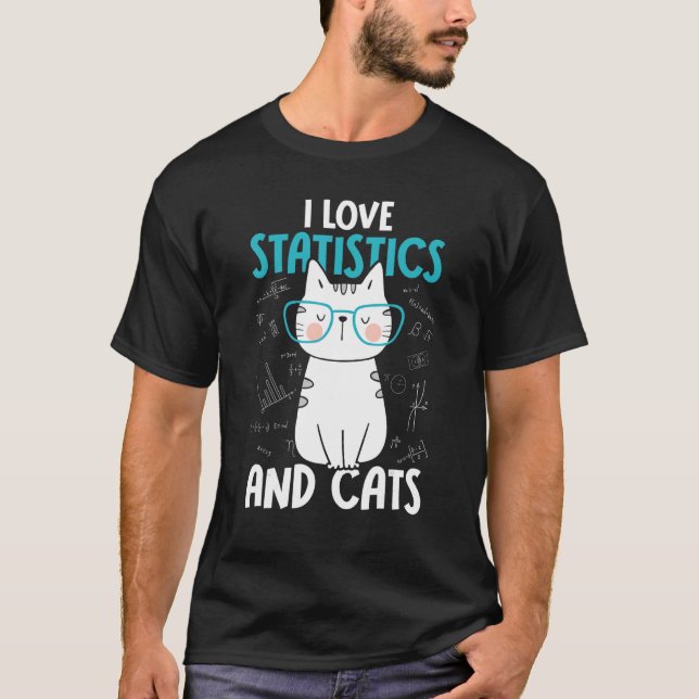 Camiseta I Love Math and Cats     Statistics (Anverso)