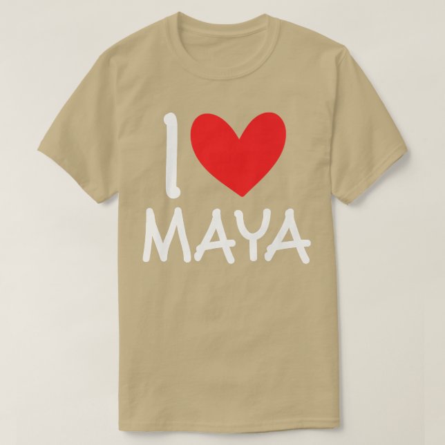 Camiseta I Love Maya Name Personalized Girl Woman BFF Frien (Diseño del anverso)
