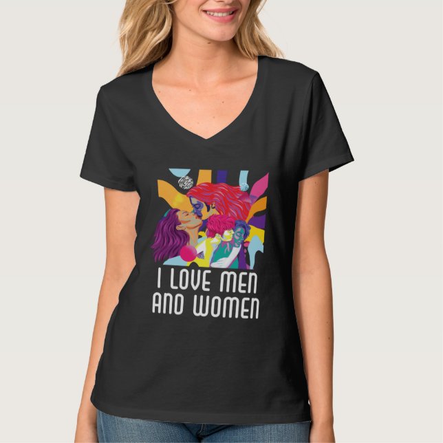 Camiseta I Love Men And Women Bisexual Pride Bisexuality LG (Anverso)