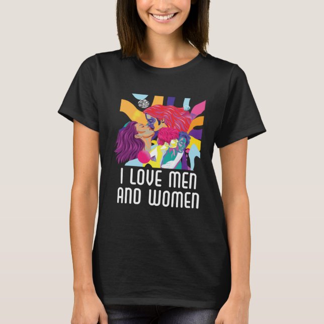 Camiseta I Love Men And Women Bisexual Pride Bisexuality LG (Anverso)