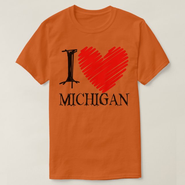 Camiseta I Love Michigan (Diseño del anverso)