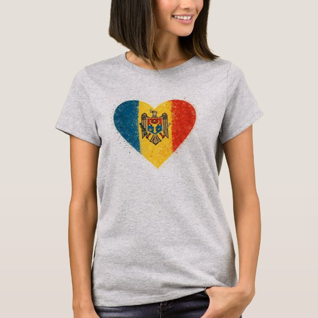Camiseta I love Moldova – Iubesc Moldova  (Anverso)