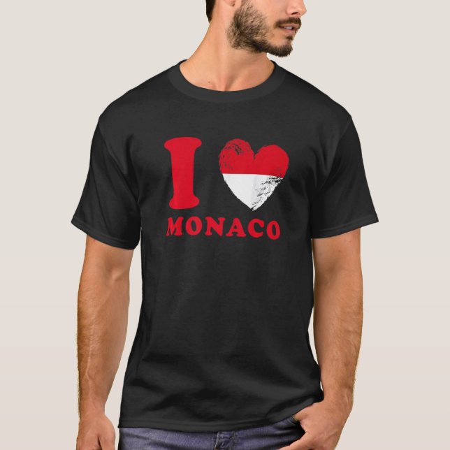 Camiseta I Love Monaco  Drapeau en forme de cœur Monaco  1 (Anverso)