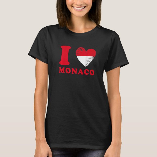 Camiseta I Love Monaco  Drapeau en forme de cœur Monaco  1 (Anverso)