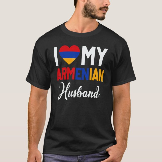Camiseta I Love My Armenian Husband Armenia Flag Married Co (Anverso)