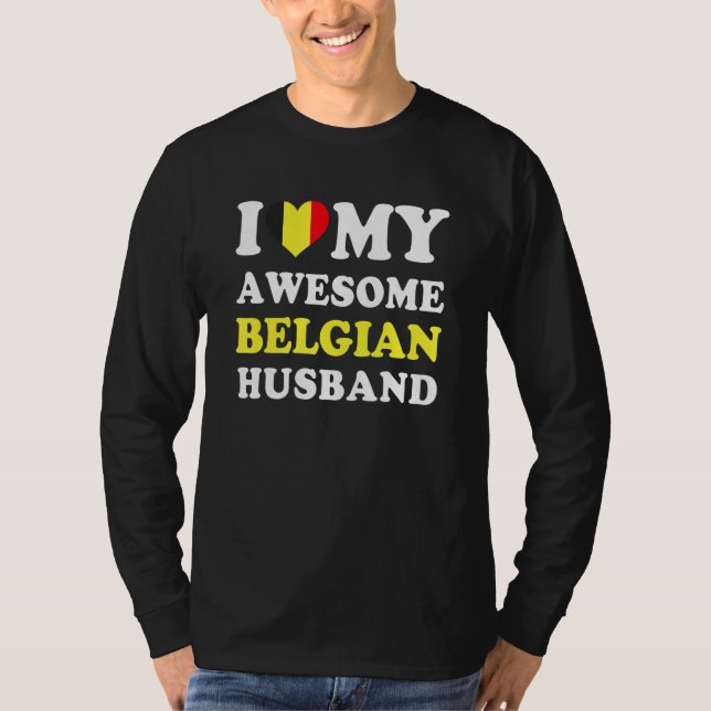 Camiseta I love My Awesome Belgian Husband Funny (Anverso)